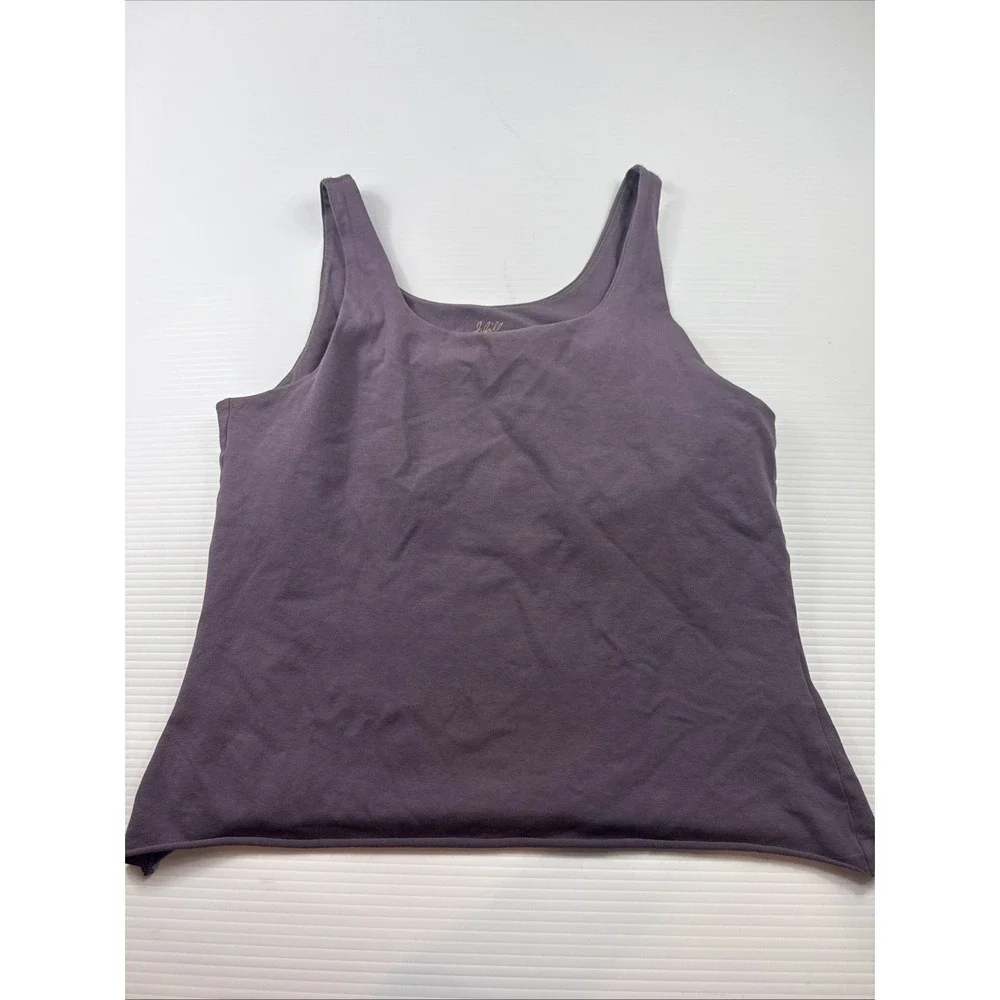 J. Jill Knit Scoop Neck Wide Strap Shelf-Bra Tank Top Stretch Size M Purple